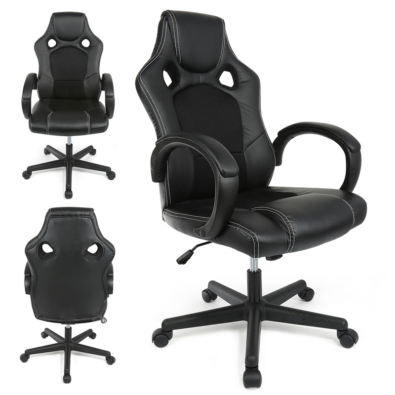 Adjustable Gamer Chair Office Chair Gaming Chair with Footrest Seat Lying Household Soft Leather Cyber Play Chair HWC