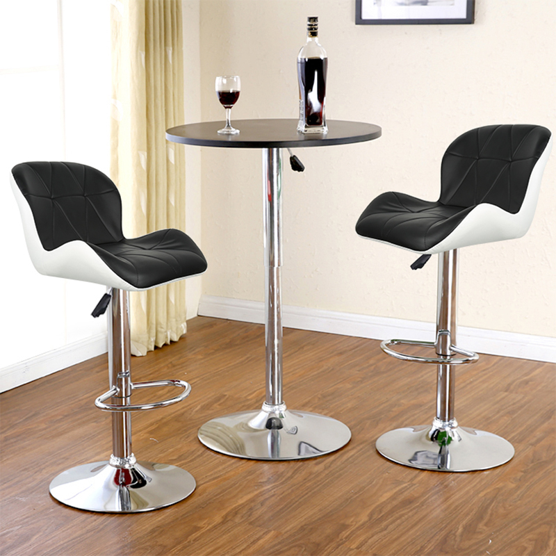 2Pcs/Set Bar Chair Leisure Leather Swivel Bar Stools Chairs Height Adjustable Pneumatic Pub Chair Home Office Kitchen Chair HWC