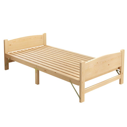 Solid wood folding bed single double bed adult lunch break 1.2 m children's board bed wooden bed cot