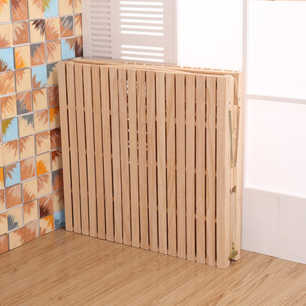 Solid wood folding bed single double bed adult lunch break 1.2 m children's board bed wooden bed cot